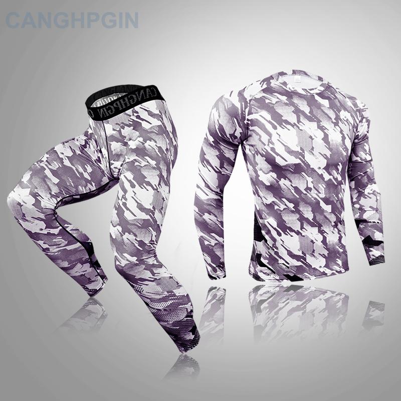 2 шт., комплект термобелья для мужчин Long Johns, леггинсы для фитнеса, компрессионный спортивный костюм, нижнее белье