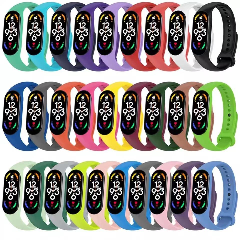 Soft Band Bracelet for Xiaomi Mi Band 3 4 5 6 7 Silicone Strap for MiBand 7 Bracelet Wrist Strap Miband 5 6 Wriststrap for Mi Band 3 4