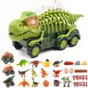 Acelane Dinosaur Toy, Educational Toy, Roaring and Lighting Dinosaur Truck Playset with 12 Dinosaur Figures and 3 Cars, Birthday Gift for Boys and