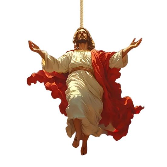 2D Акриловое украшение Иисус Христос Подвесной декор на зеркало заднего вида автомобиля Религиозный подарок для христиан Ретро Аксессуары для веры