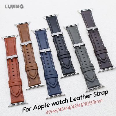 Кожаный ремешок для Apple watch Ремешок 44 мм 40 мм 45 мм 41 мм 42 мм 38 мм 49 мм 46 мм браслет iwatch series10 Ultra 2 9 SE 8 7 6 5 4