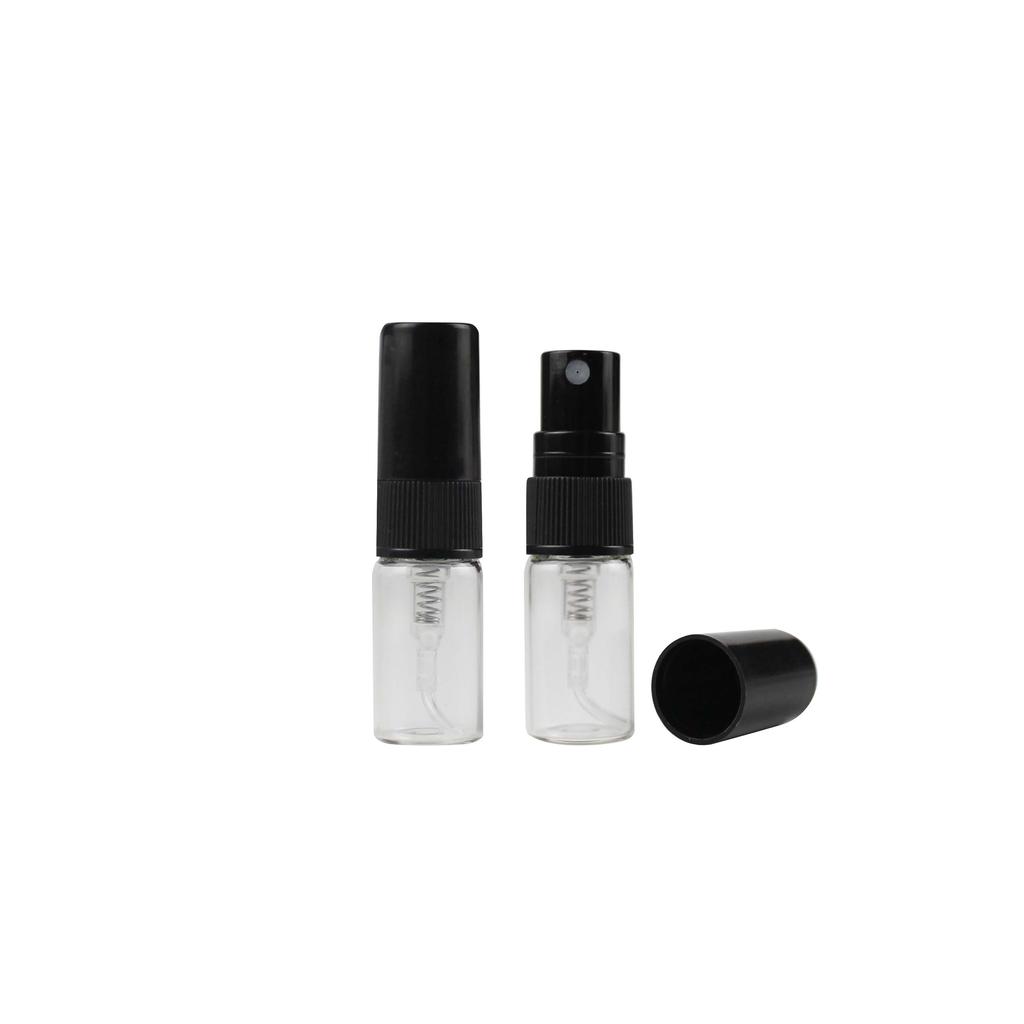 50pcs 2ml 3ml 5ml 10ml Empty Glass Spray Bottle Sample Glass Vials Portable Mini Perfume Atomizer Refillable Bottles Travel