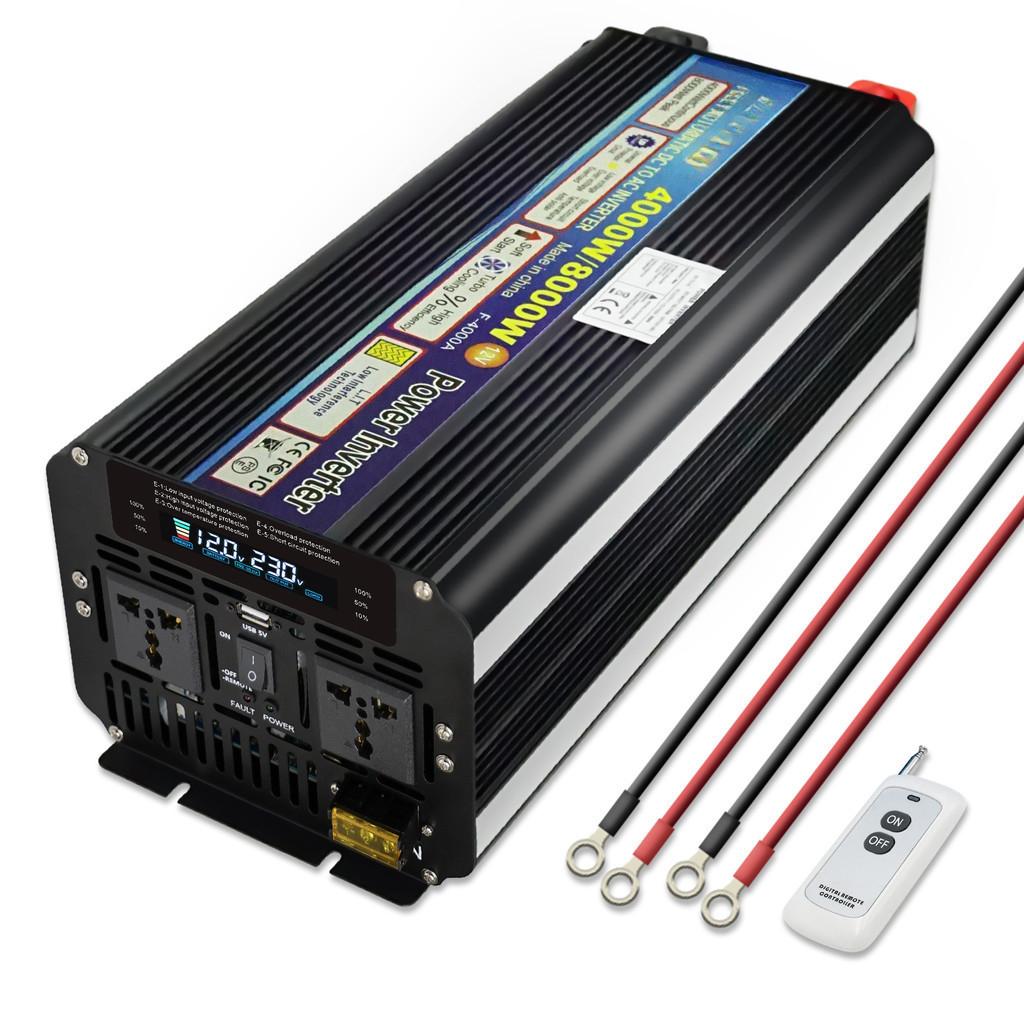 8000 Вт Солнечная Энергия Синусоидальный Преобразователь Путешествия на Открытом Воздухе ЖК-Дисплей Аккумулятор Инвертор Высокая Мощность Автомобильный Инвертор