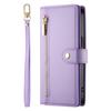 DF-011 For Samsung Galaxy A36 5G Case Zipper Pocket Wallet Leather Phone Cover with Straps