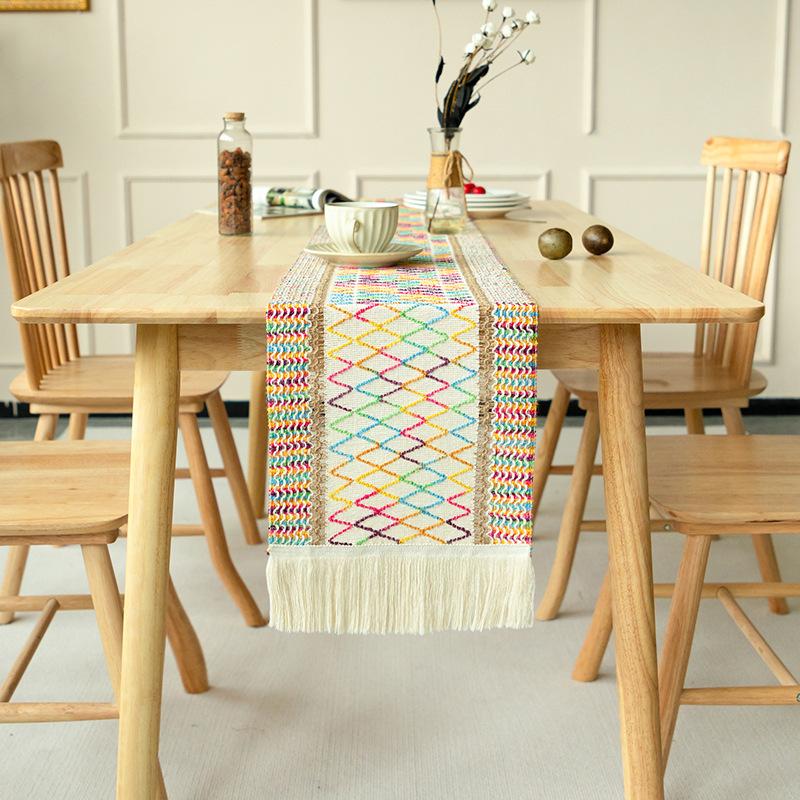 Table Cloth Macrame Table Runner Farmhouse Style Modern Farmhouse Decor Rustic Woven Cotton Festival Home Decoration