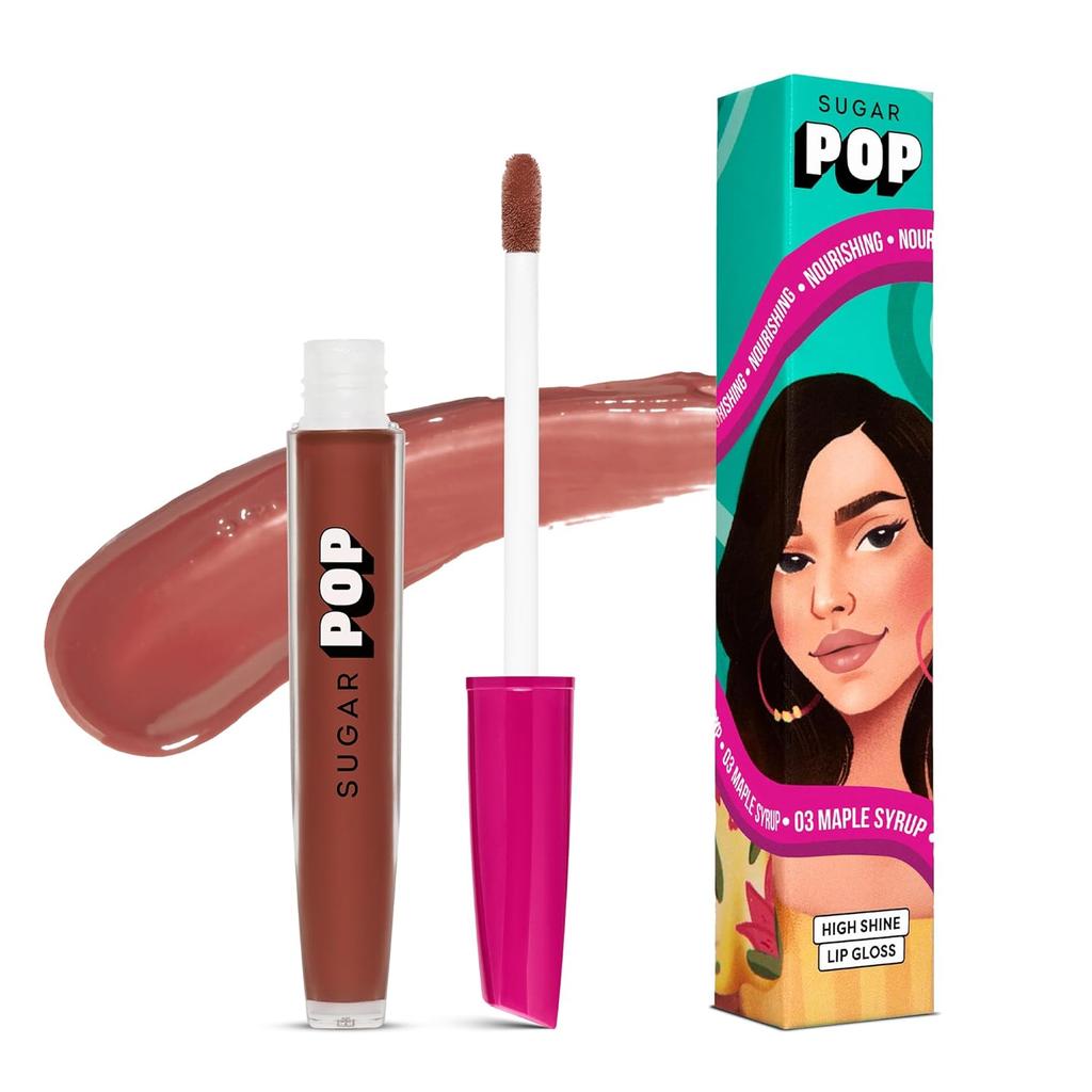 Блеск для губ Sugar Pop с высоким блеском Кленовый сироп Легкий Нелипкий Увлажняющий Увеличивающий объем Мерцающий Блеск для губ Смесь 115 Символов