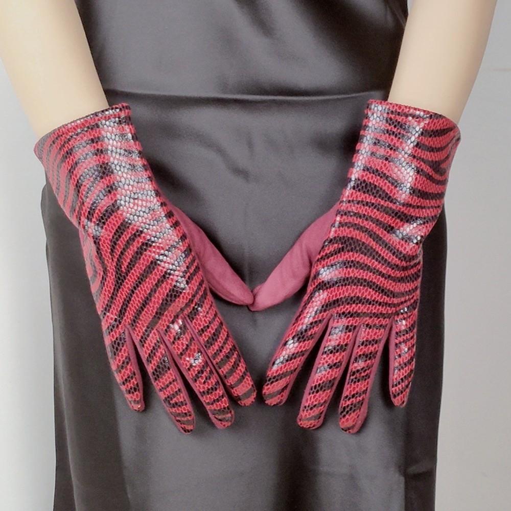 Animal Stripe Print Winter Gloves Zebra Striped Thermal Gloves Lined Warm Gloves Cold Weather