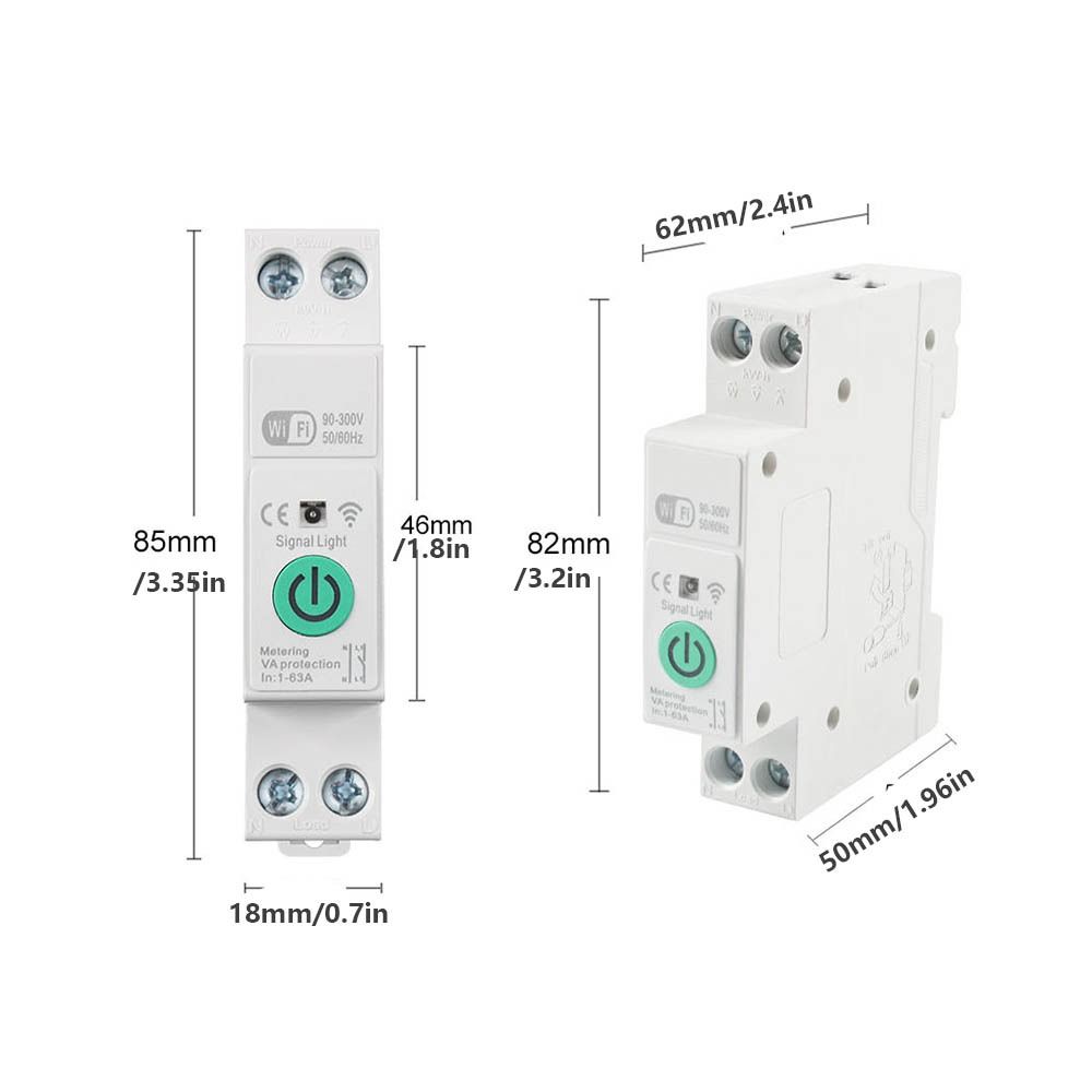 Electricity Statistics Tuya WiFi Smart Circuit Breaker Din Rail Switch  Smart Home