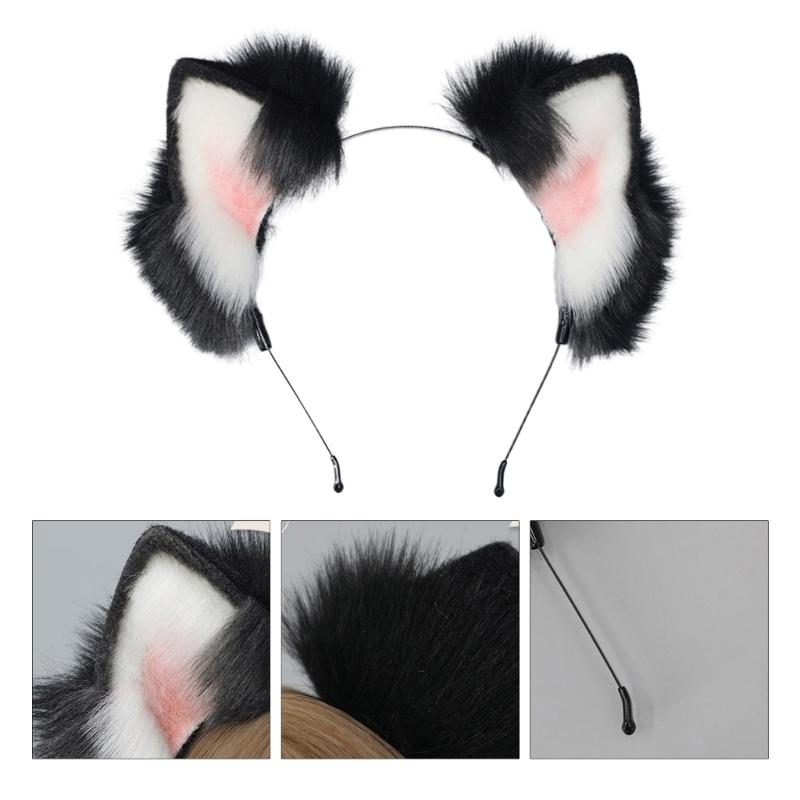 Halloween Cartoon Cat Ears Hair Hoop Woman Headband Makeup Headband for Easter Carnivals Cosplay Hair Accessories