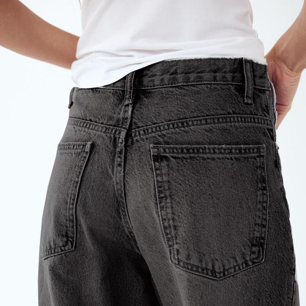 Женские свободные модные джинсы с высокой талией в стиле ретро с широкими штанинами для улицы