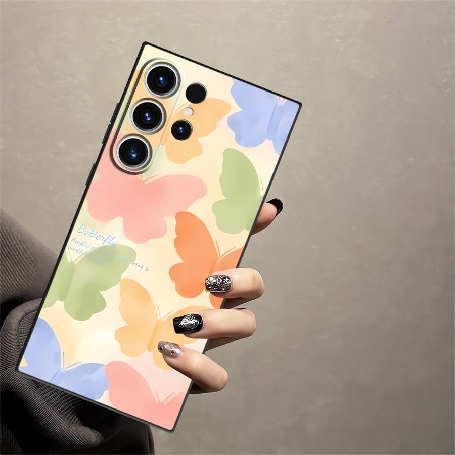 Cartoon Butterfly Funda Phone Cover Case for Samsung Galaxy S26 Ultra S23 S10 S9 Note 20 8 9 10 S21 FE S20 Ultra S24 S25 Plus