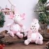 Realistic Christmas Plush Snowman Doll Sitting Christmas Pink Doll Decorations  Santa Claus Gifts