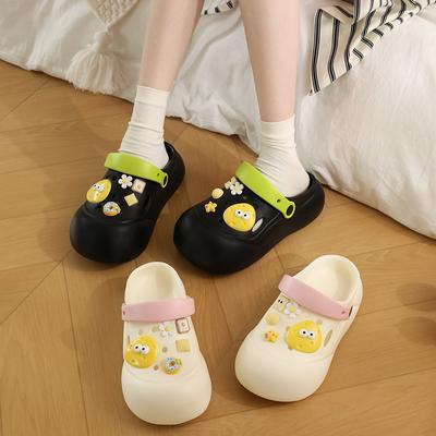 Dong Shoes, женские сырные летние 2024, новые милые нескользящие пляжные тапочки на толстой подошве Baotou, крутые женские тапочки