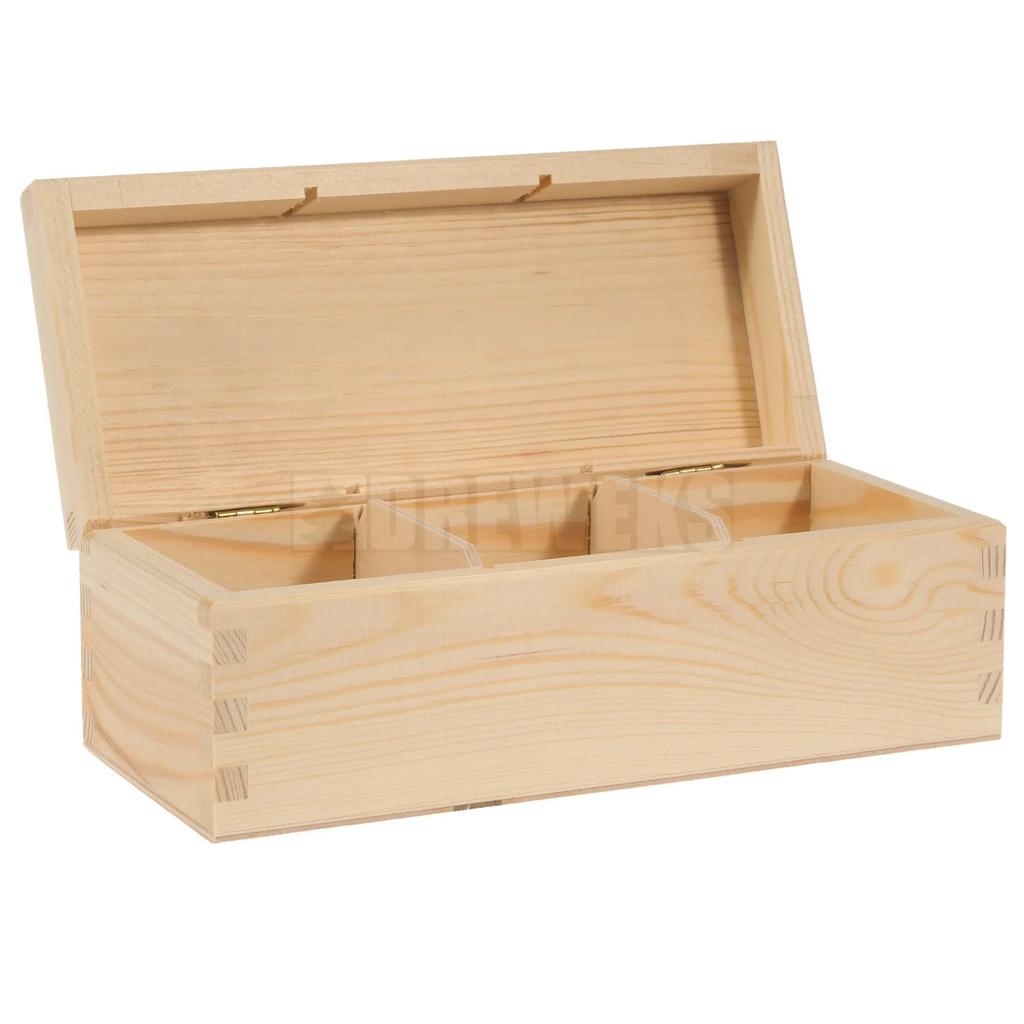 Wooden Teapot - Tea Container 3 Compartments