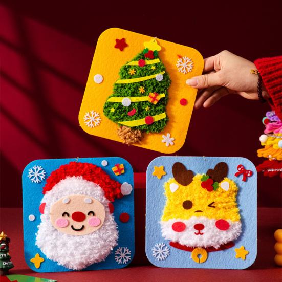 DIY Christmas Embroidery Kit for Beginners Cute Santa/Stocking/Gingerbread Sewing Projects Xmas Needlepoint Kit for Kids Adults