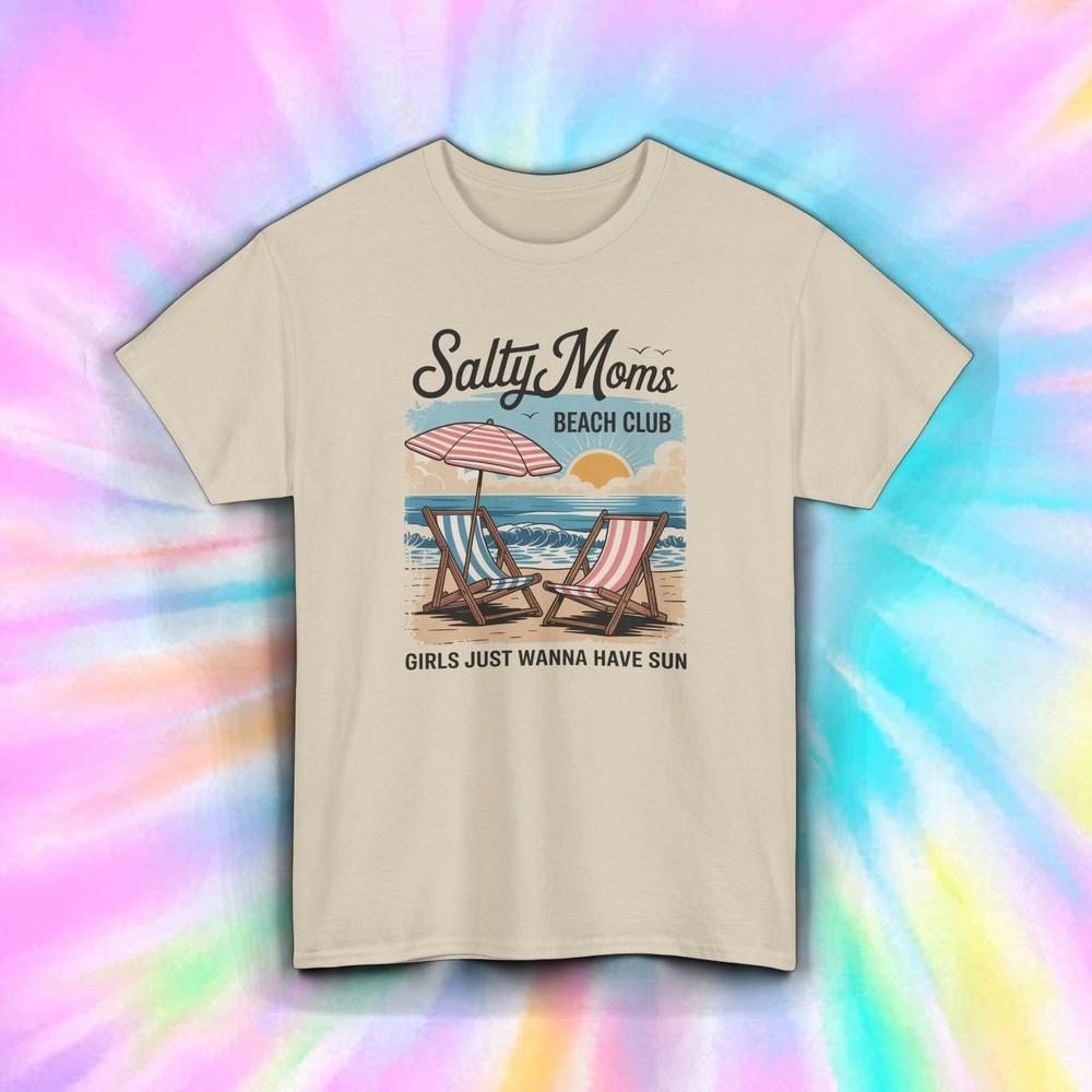 Футболка Salty Moms Beach Club для девочек 'Девочки просто хотят солнца' Летний отпуск S-5XL