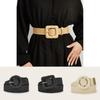 Минималистичный дизайн, круглая пряжка, женский плетеный пояс для повседневных платьев