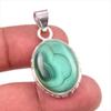 Натуральный малахитовый драгоценный камень Ручная работа 925 Проба Стерлинговое серебро Кулон 1,5'' M3V31