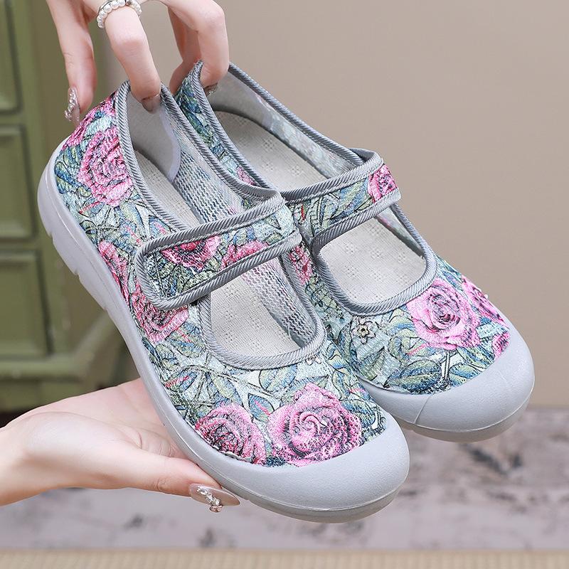 Women's Casual Flats With Strap Slip-on Breathable Walking Shoes Lightweight Loafers Comfortable Dress Mary Jane Round Toe Ballet Shoes for Women