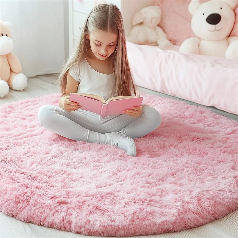 Plush Carpets Fluffy Ultra Soft Indoor Modern Area Rugs Living Room Play Mats Fluffy Round Rugs For Girls Bedroom