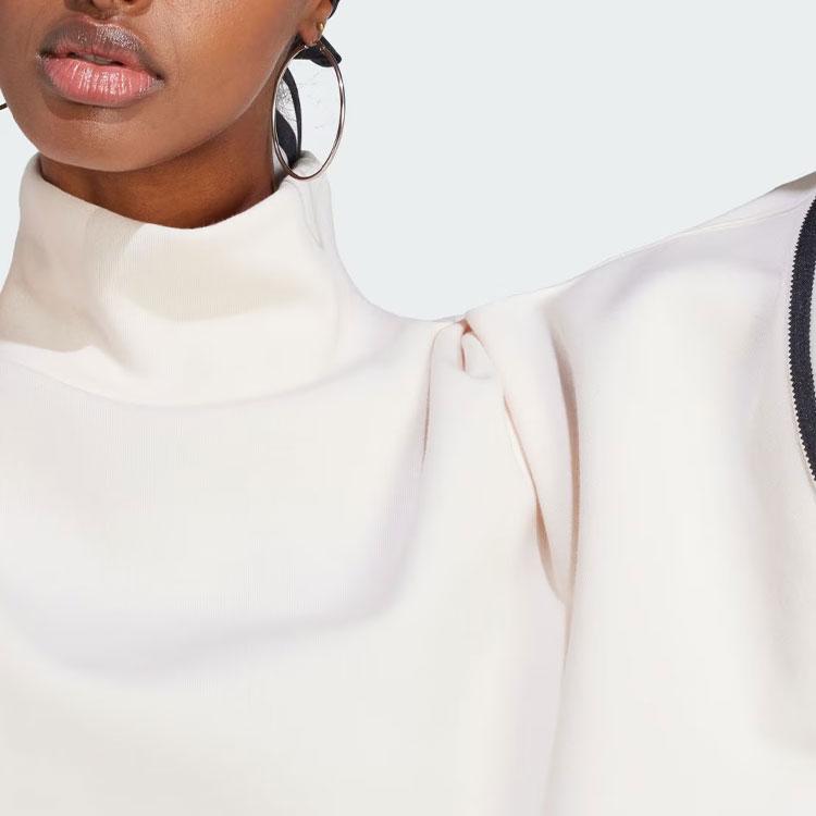 Adidas Оригинальный свитер Adicolor Neuclassics с тремя полосками, цветной блок, высокий воротник, свободная посадка, спортивный, с длинным рукавом, колледж, женский свитер II8066