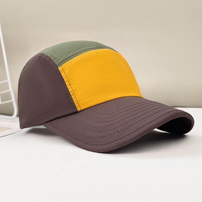 Quick-drying sun hat children's summer thin breathable wide-brimmed sun protection peaked cap color matching baseball hat men