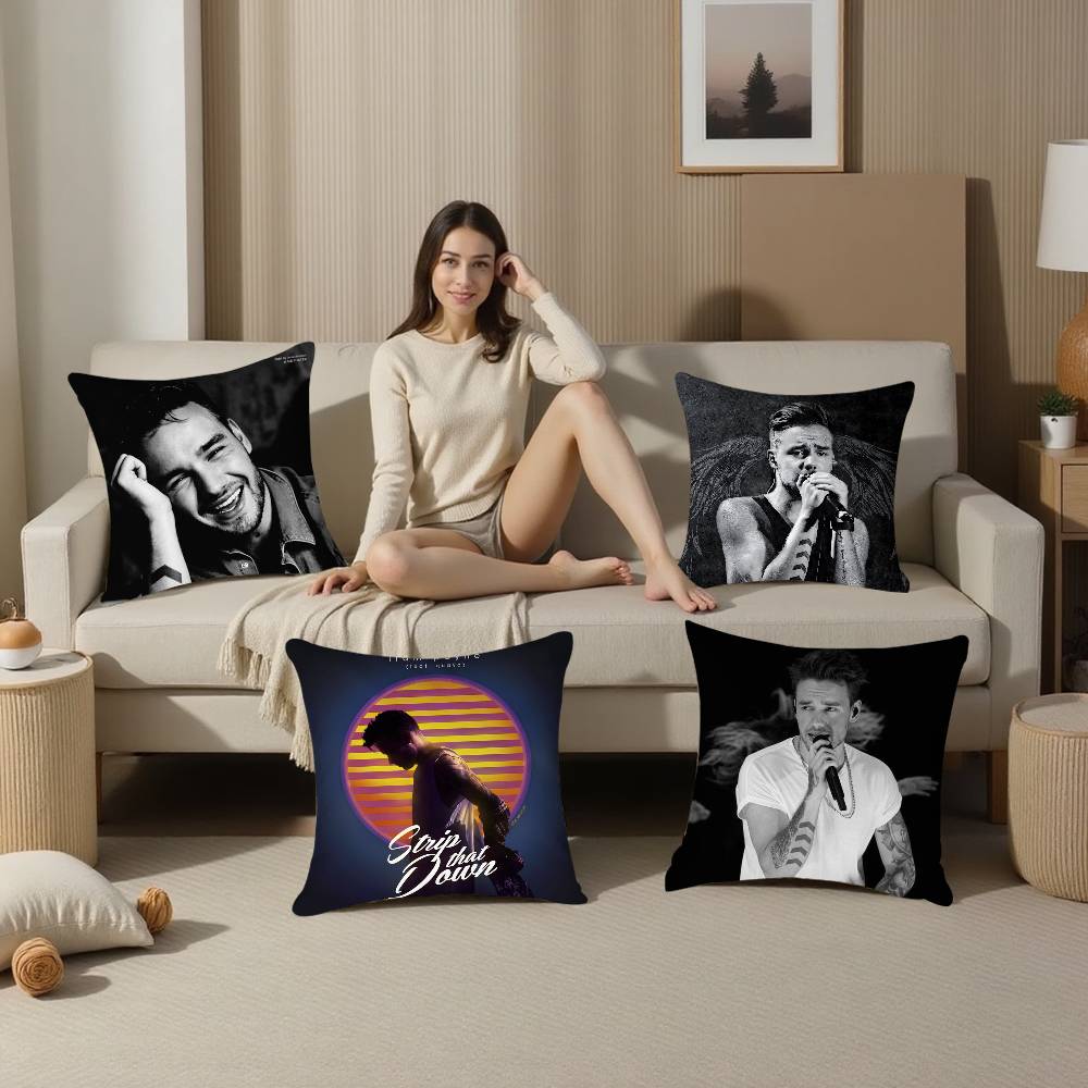 Певец L_Liam Payne Наволочка Диван Гостиная Спальня Двусторонняя печать Квадратная Подушка Подушка для сна