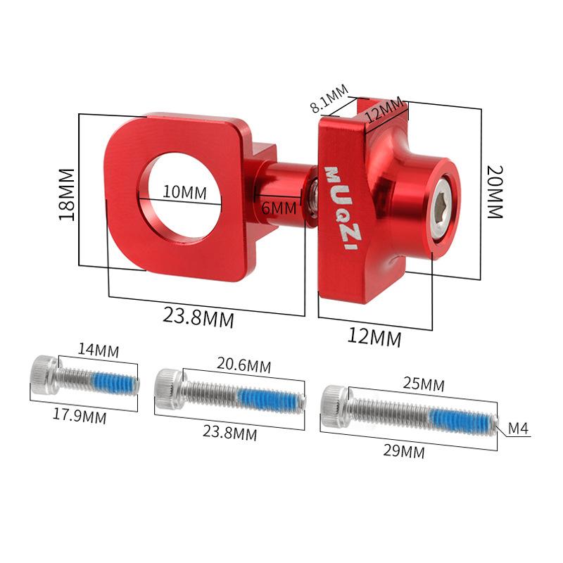 1Pcs Bicycle Chain Adjuster Tensioner Fastener Aluminum Alloy Bolt For Bmx Fixie Bike Single Speed Bicycle Bolt Screw