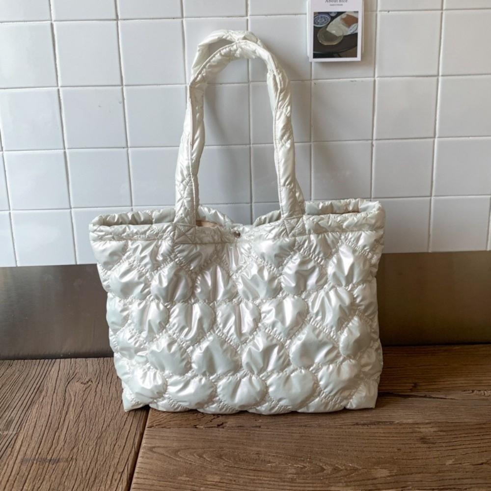 Корейская стеганая сумка-сердце однотонная женская сумочка модная дутая сумка-тоут сумки под мышкой