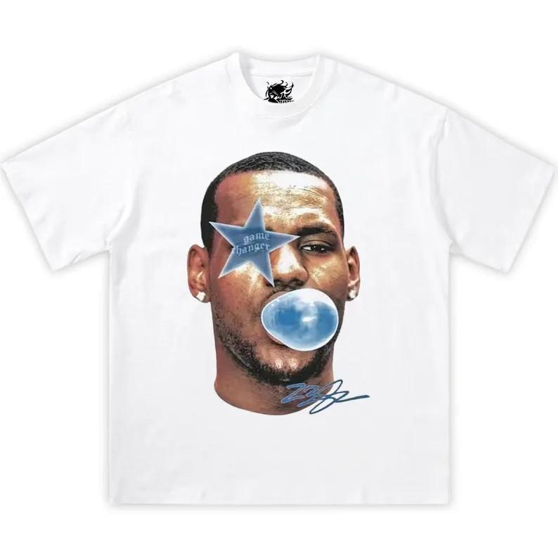 Хлопковая футболка Lebron James Bubble Gum Blue Boxy, y2k
