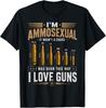 I'm Ammosexual Born This Way Love Guns USA Flag Graphic T-Shirt