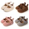 Хлопковая детская обувь, кроссовки, мягкие, теплые, плюшевые, зима-осень, Нескользящая обувь на мягкой подошве для новорожденных, обувь для мальчиков и девочек