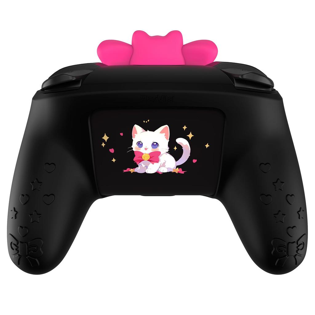 Силиконовый чехол PlayVital Sweetheart Kitty для контроллера Switch Pro, симпатичная ручка для джойстика и защитный силиконовый чехол для контроллера Switch Pro -