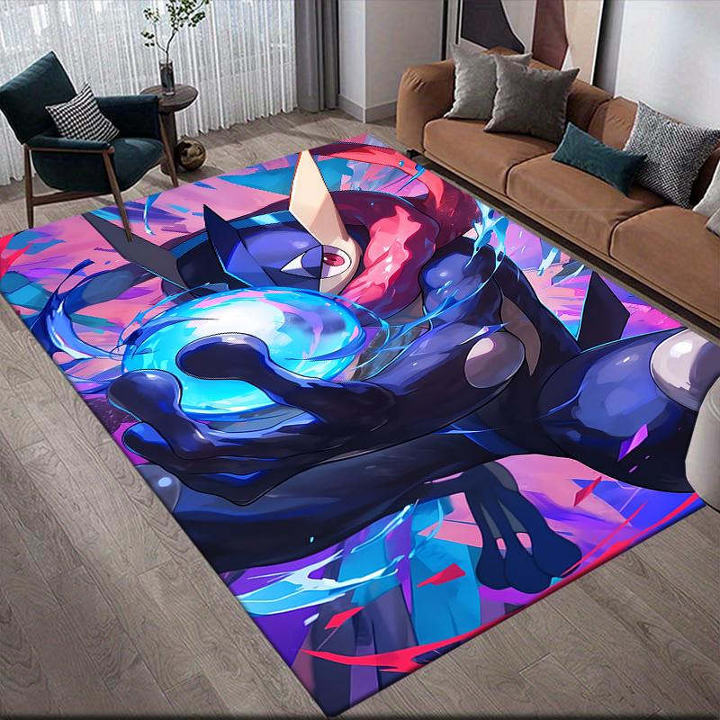 Greninja Battle Square Area Rug, Non-Slip Floor Mat for Home Decor, Perfect Gift for Greninja Fans.chl