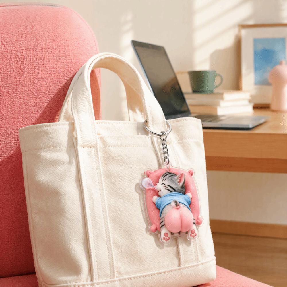 2D Animal Keychain Squeezable Bag Charm Durable Stress Relief Keychain Birthday Gift Party Favor