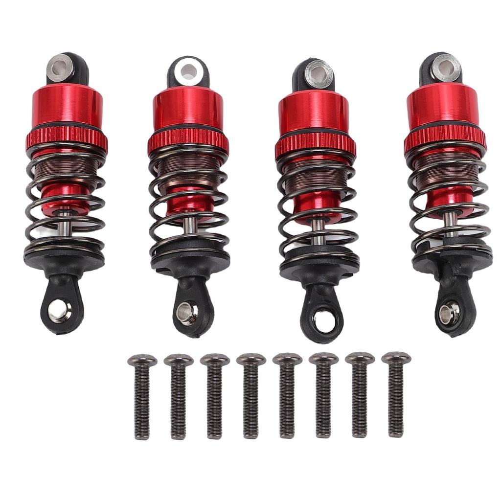 4 Pcs RC Car Shock Absorber 52mm Oil Pressure Damping Aluminum Alloy RC Shock Absorber Damper for 1 10 Model Cars Red