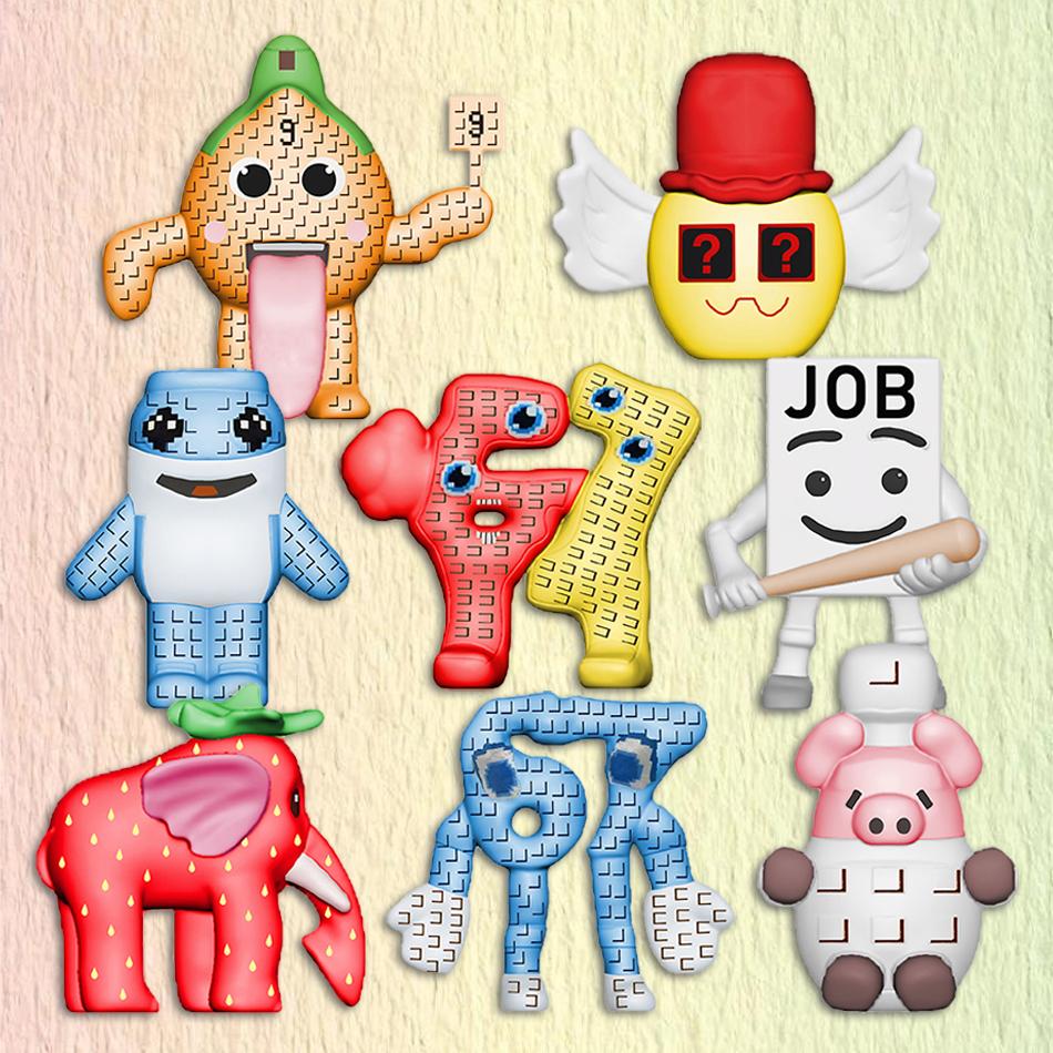 10см Укради Мозговую гниль Игра №9 Фигурка Дома 8шт/Набор Украшение Коллекция Подарки на День рождения Игрушки для детей Хэллоуин Рождество