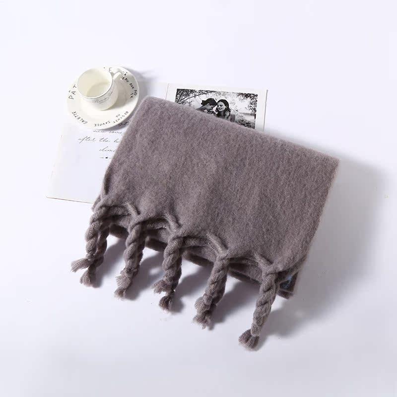Spring, Autumn and Winter New Solid Color Knotted Beard Scarf Versatile Outer Warm Scarf Shawl