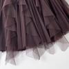 2023 Women's Irregular A-Line Pleated Gauze Skirt with Tassels