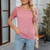 Весна и лето Новые модные повседневные футболки с круглым вырезом и коротким рукавом для женщин