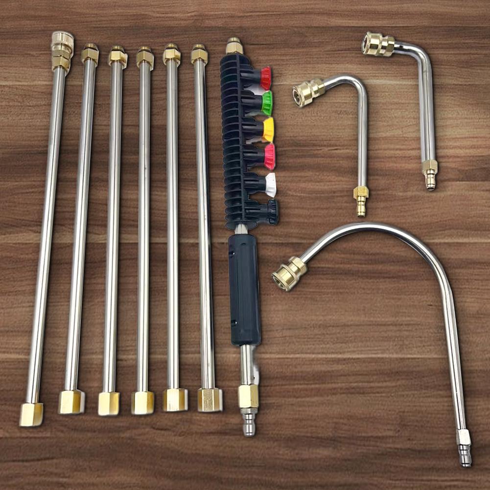 10Pcs Pressure Washer Extension Wand Set Pressure Washer Lance Extension Spray Gun Wand Lance with 6 Adjustable Nozzles 4000PSI