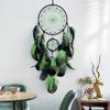 Glowing In Dark Dreamcatchers Wall Hanging Ornament with Feathered Tassels Wind Chimes for Bedroom and Nursery Decors