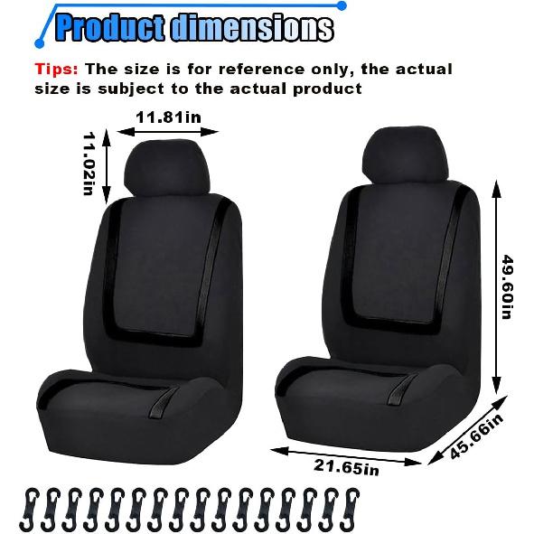 2 Pack Car Seat Covers, Breathable Seat Protectors, Anti-Slip Driver Seat Cover, Comfortable Front Seat Cover Set Universal Fit For Truck, SUV,