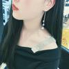 Shiny Three Butterfly Crystal Stone Drop Earrings Bijoux Long Tassel Dangle Earrings Dramatic Statement Earrings Women Jewelry Giveaway GiftsStatement
