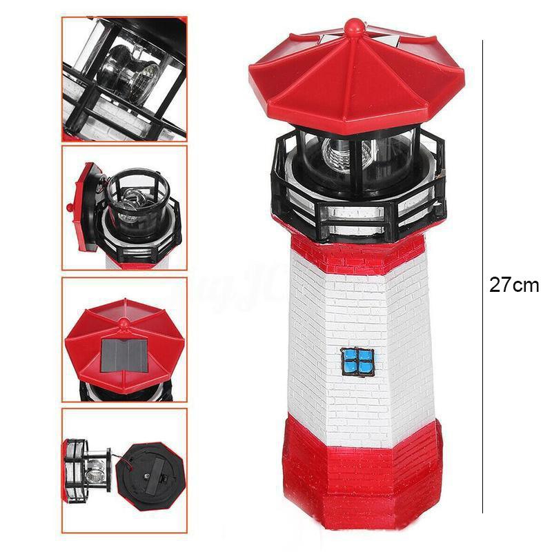 Светодиодный солнечный свет в форме статуи маяка, вращающийся автоматически освещенный светильник на солнечной энергии