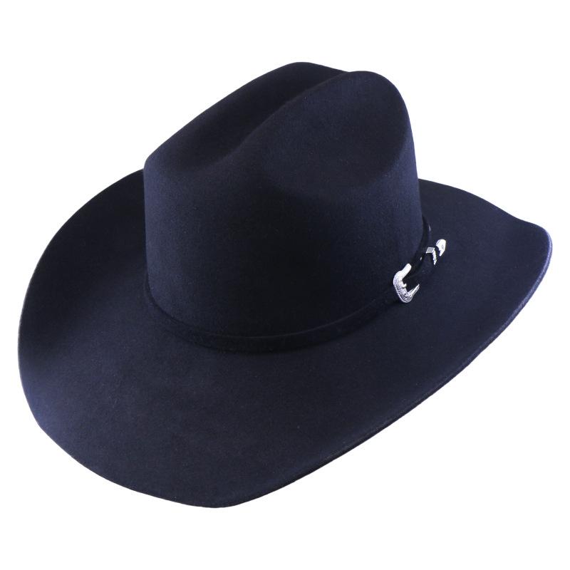 Tibetan American Western Cowboy Hat Felt Hat Men's and Women's Riding Hat Rolled Along Wool Jazz Hat