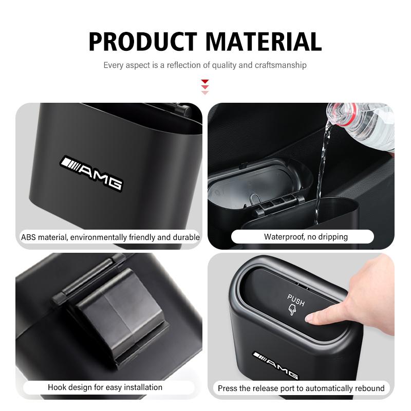 hzrm1 Portable Car Trash Can Door Side Hanging Storage Container Interior Accessories For Mercedes Benz W202 W212 W126 W140 W168 W177