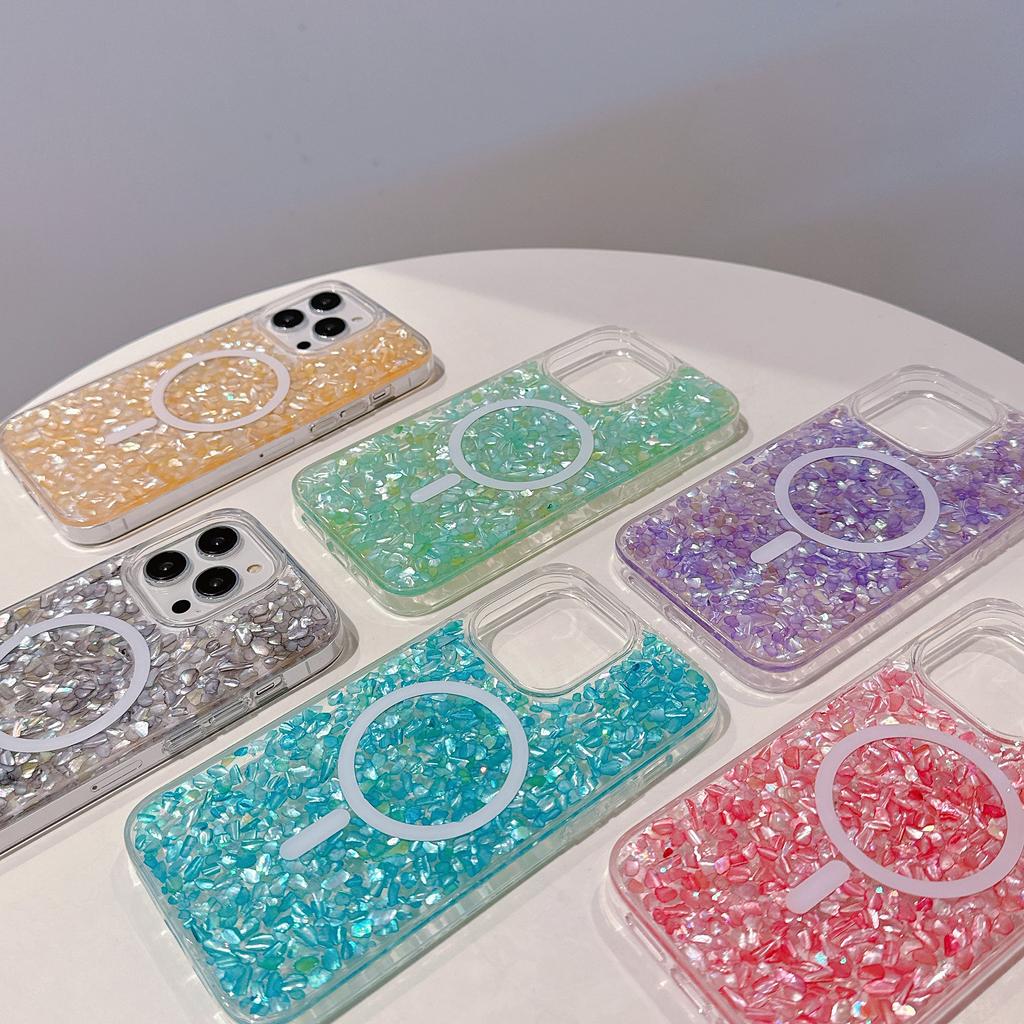 For iPhone 15 Pro Case Compatible with MagSafe Epoxy PC+TPU Shockproof Phone Cover