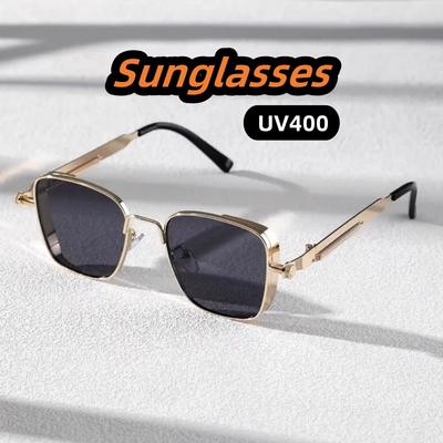 Продвинутые Модные Металлические Солнцезащитные Очки UV400 Защита от Солнца Ретро Личность Унисекс Уличная Фотография Очки