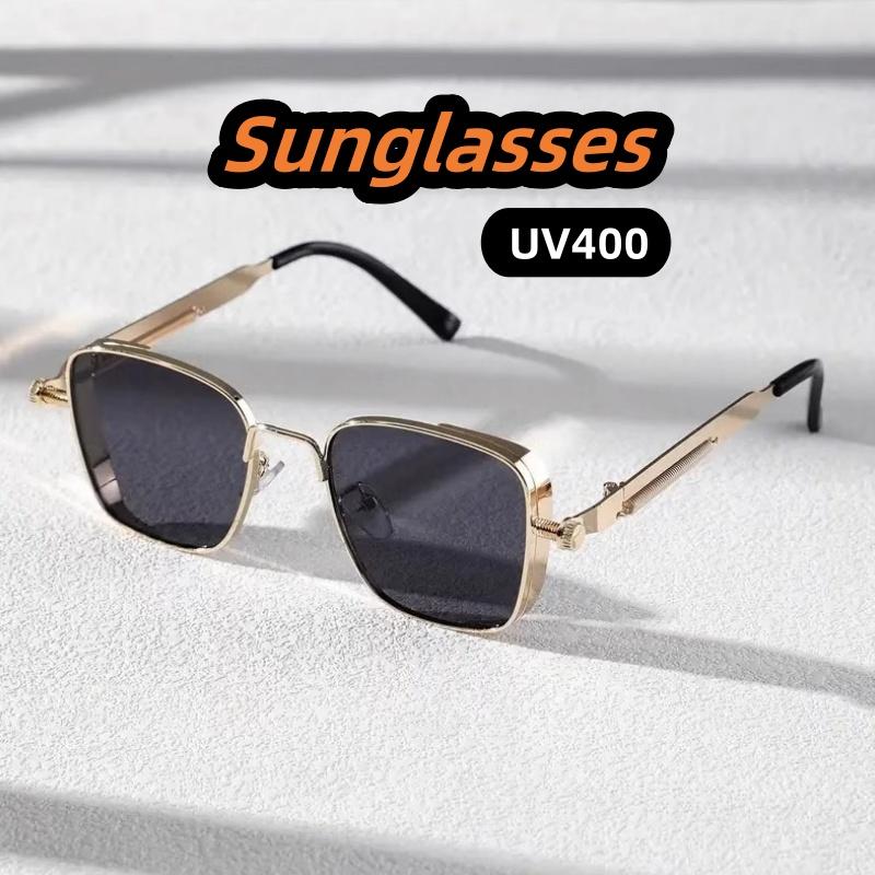 Продвинутые Модные Металлические Солнцезащитные Очки UV400 Защита от Солнца Винтажные Личностные Унисекс Уличная Фотография Очки